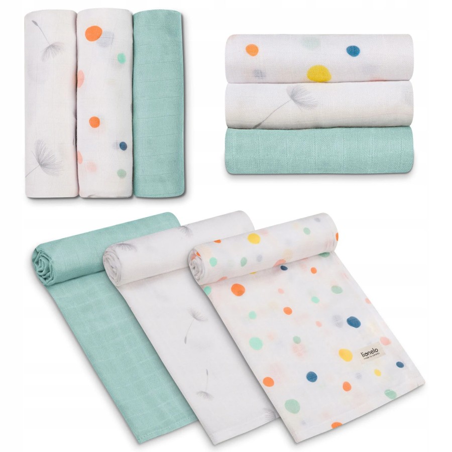 Lionelo Σετ 3 Πάνες Αγκαλιάς Dot Bamboo 70x70εκ.