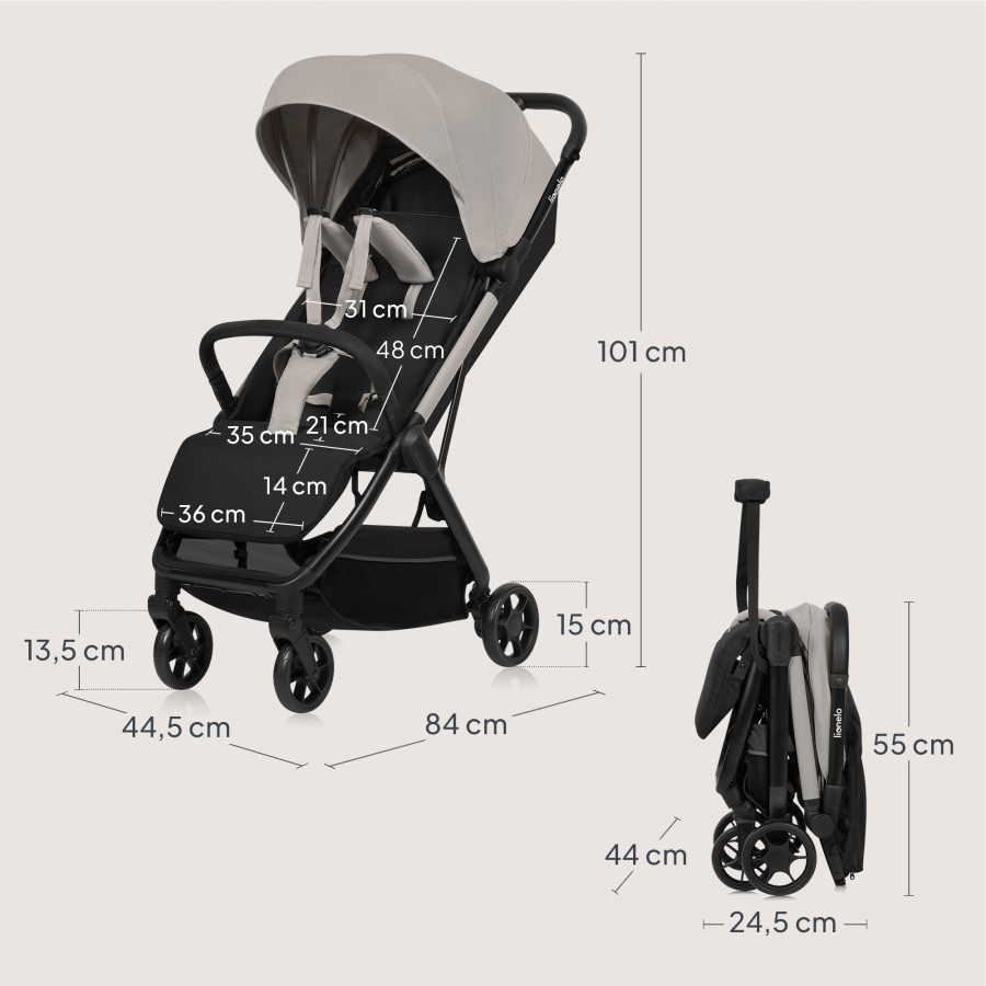 Lionelo Julie Air Καρότσι Ταξιδίου έως 22kg Beige Sand