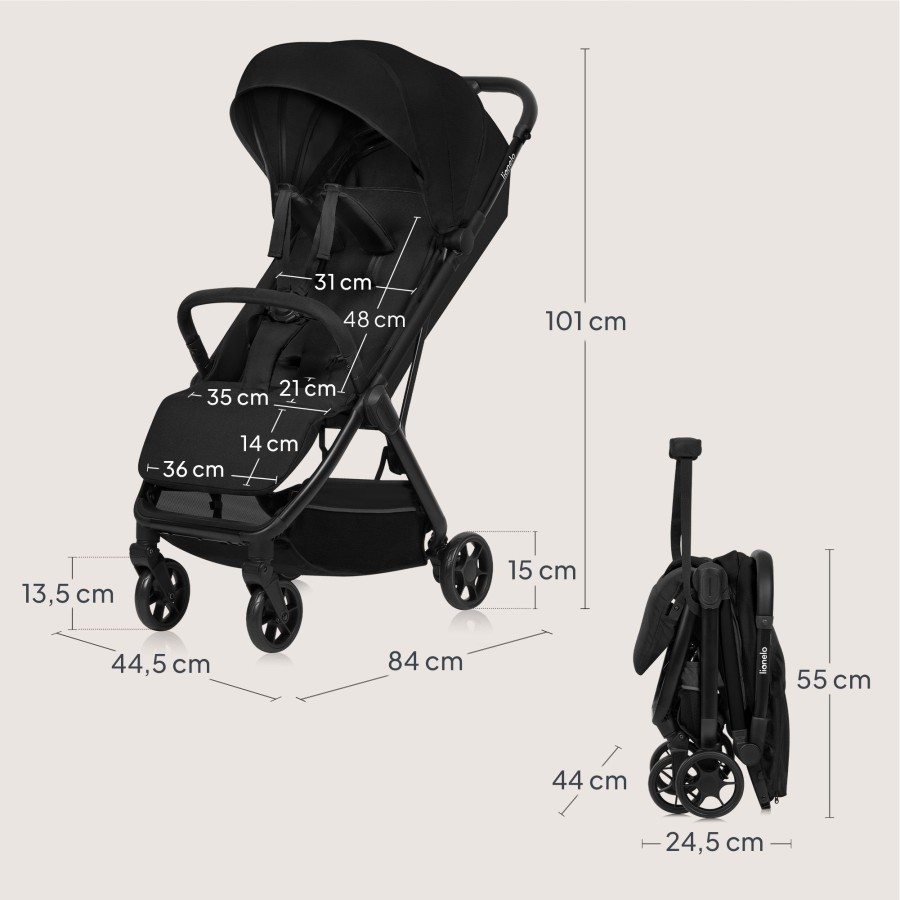 Lionelo Julie One Καρότσι Ταξιδίου έως 22kg Black Gold