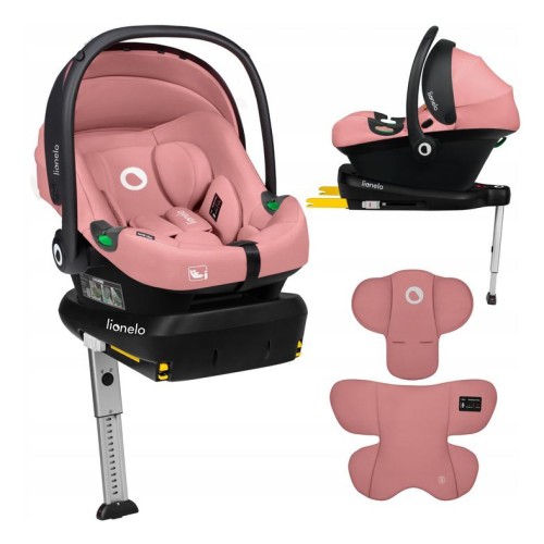 Lionelo Astrid i-Size Σετ Βρεφικό Κάθισμα Αυτοκινήτου 40-87cm & Βάση Isofix Pink Coral