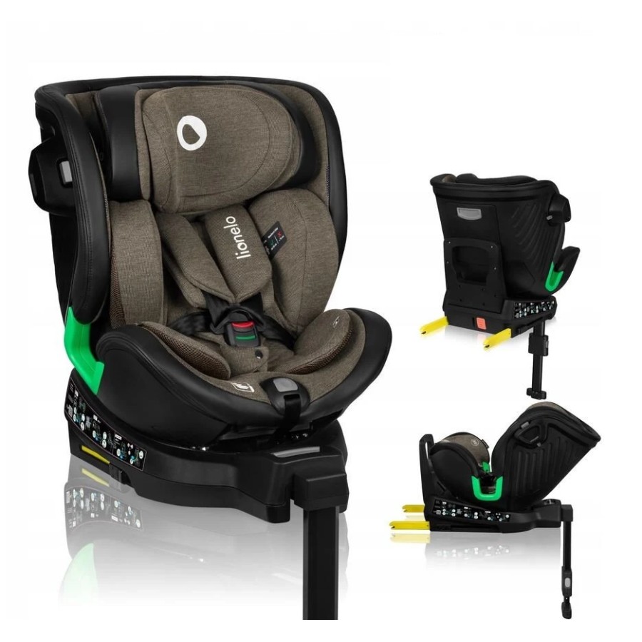 Lionelo Harmony i-Size Παιδικό Κάθισμα Αυτοκινήτου 40-150cm Isofix Green Olive Leather 0-36kg