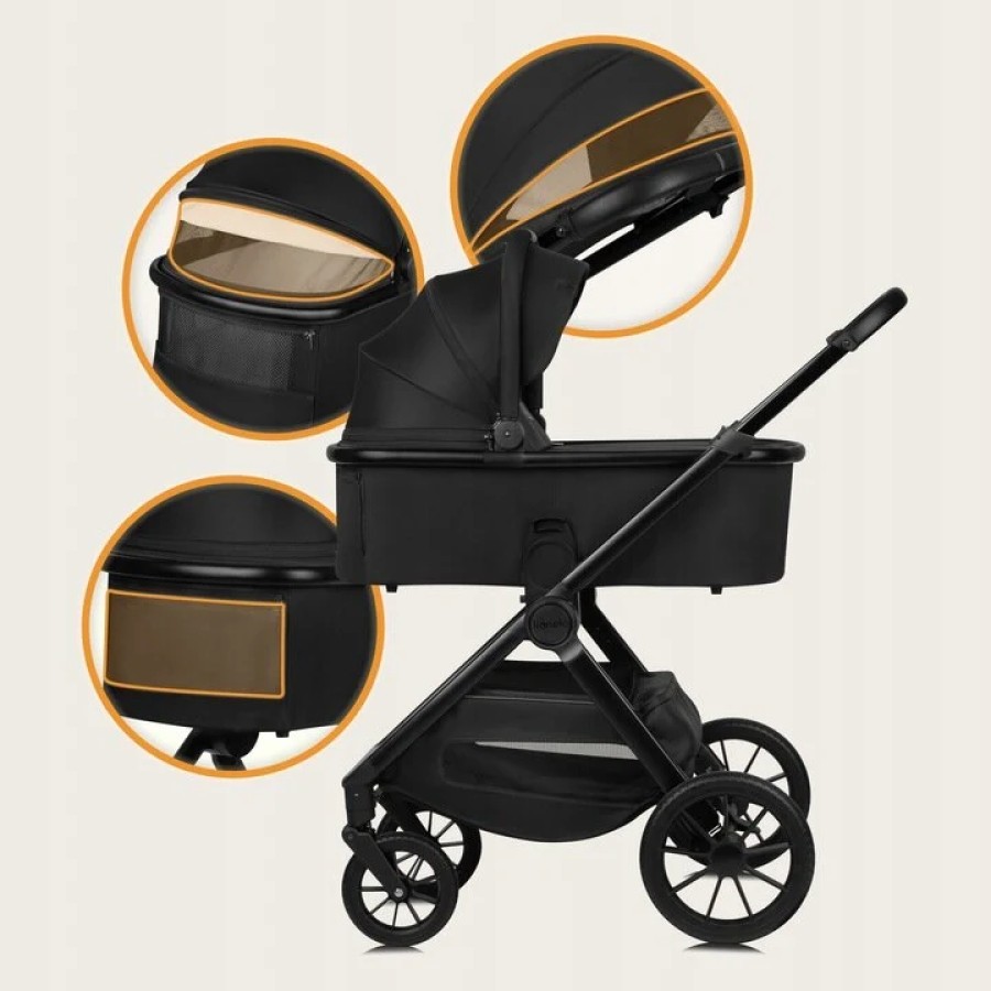 Lionelo Layla Βρεφικό Πολυκαρότσι Καρότσι 2 σε 1 έως 22kg Black