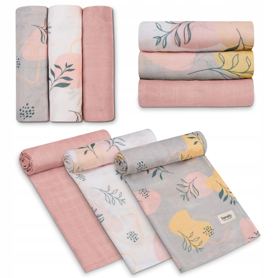 Lionelo Σετ 3 Πάνες Αγκαλιάς Leaf Bamboo 70x70εκ.