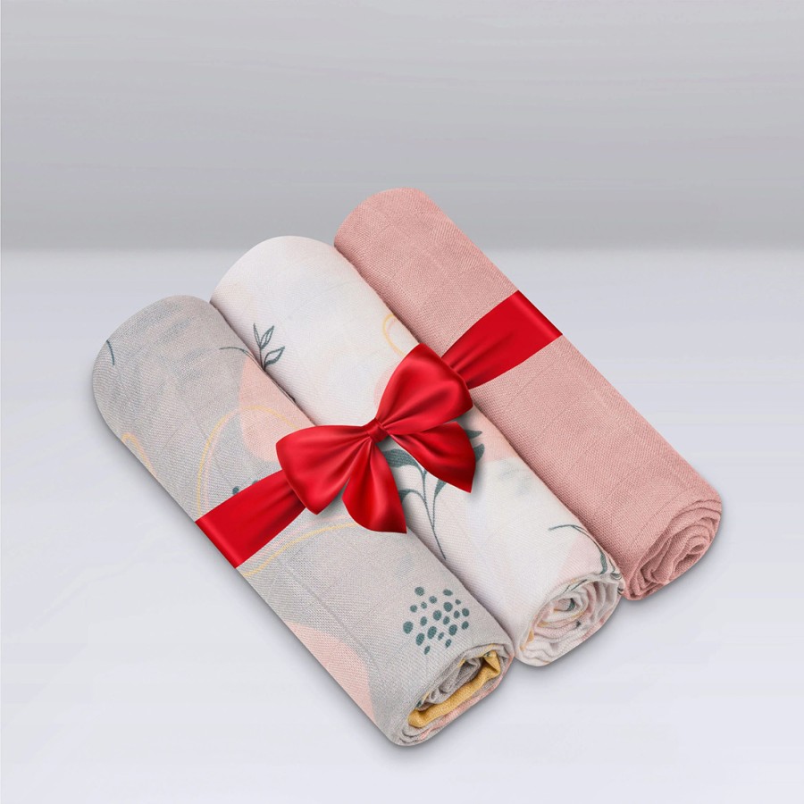 Lionelo Σετ 3 Πάνες Αγκαλιάς Leaf Bamboo 70x70εκ.