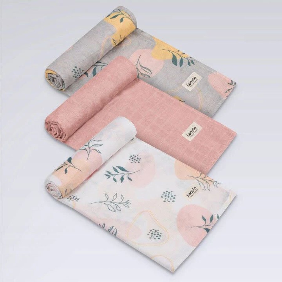 Lionelo Σετ 3 Πάνες Αγκαλιάς Leaf Bamboo 70x70εκ.