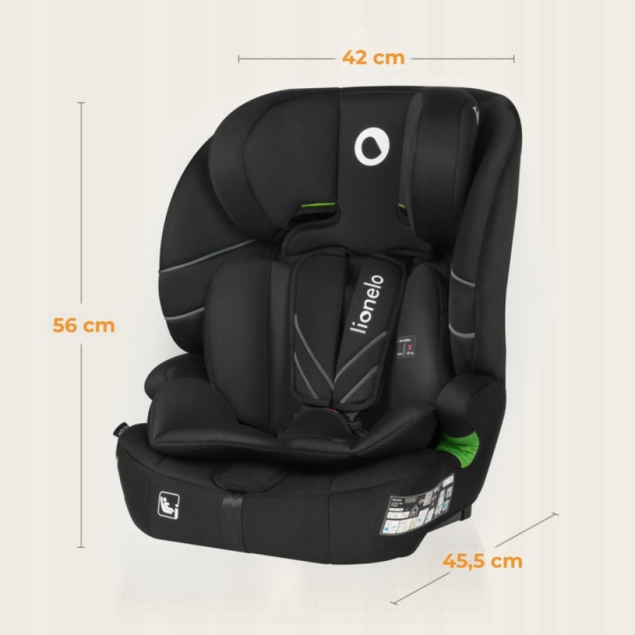 Lionelo Levi Fix i-size Κάθισμα Αυτοκινήτου με Isofix 76cm-150cm Black Carbon (9-36kg)