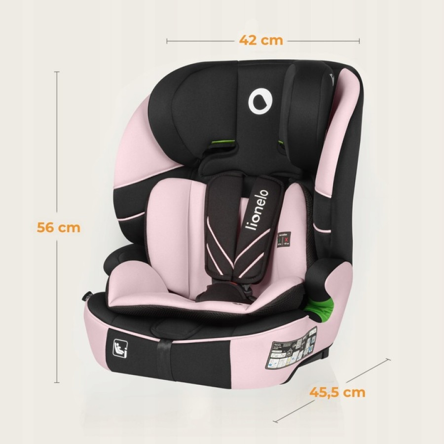 Lionelo Levi Fix i-size Κάθισμα Αυτοκινήτου με Isofix 76cm-150cm Pink Baby (9-36kg)