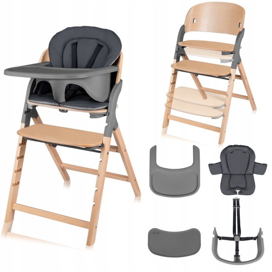 Lionelo Megan Παιδικό Καρεκλάκι Φαγητού 3 σε 1 Gray Wood