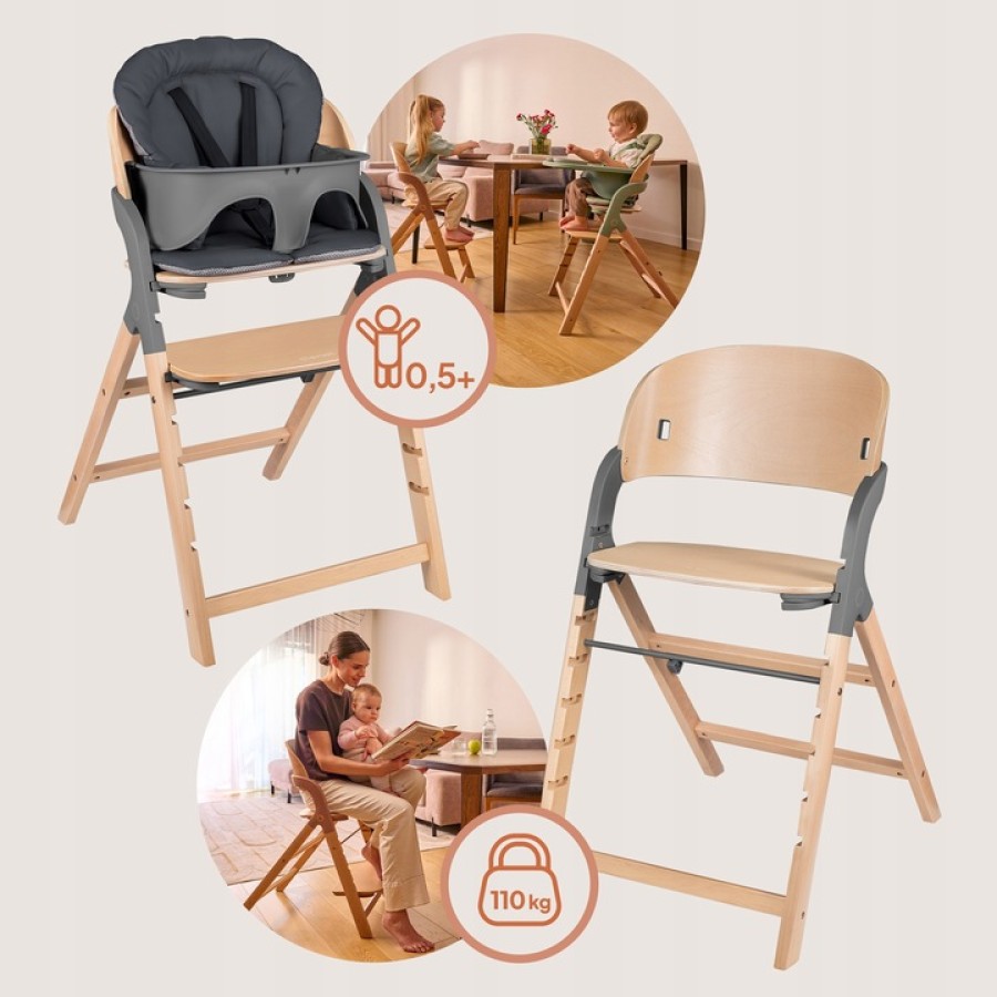 Lionelo Megan Παιδικό Καρεκλάκι Φαγητού 3 σε 1 Gray Wood