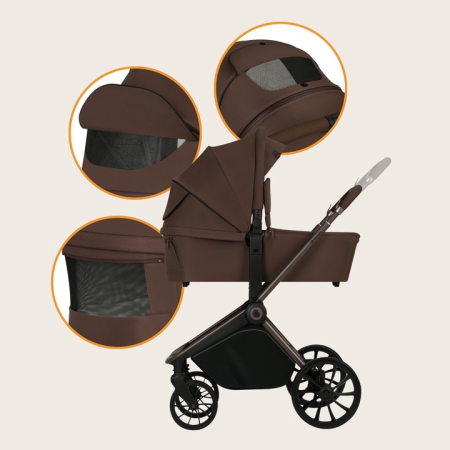 Lionelo Mika Plus Πολυκαρότσι Βρεφικό 3 σε 1 έως 22 kg Mocha Mousse