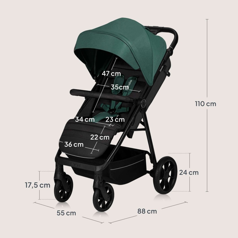 Lionelo Mira Βρεφικό Καρότσι έως 22kg Green Emerald