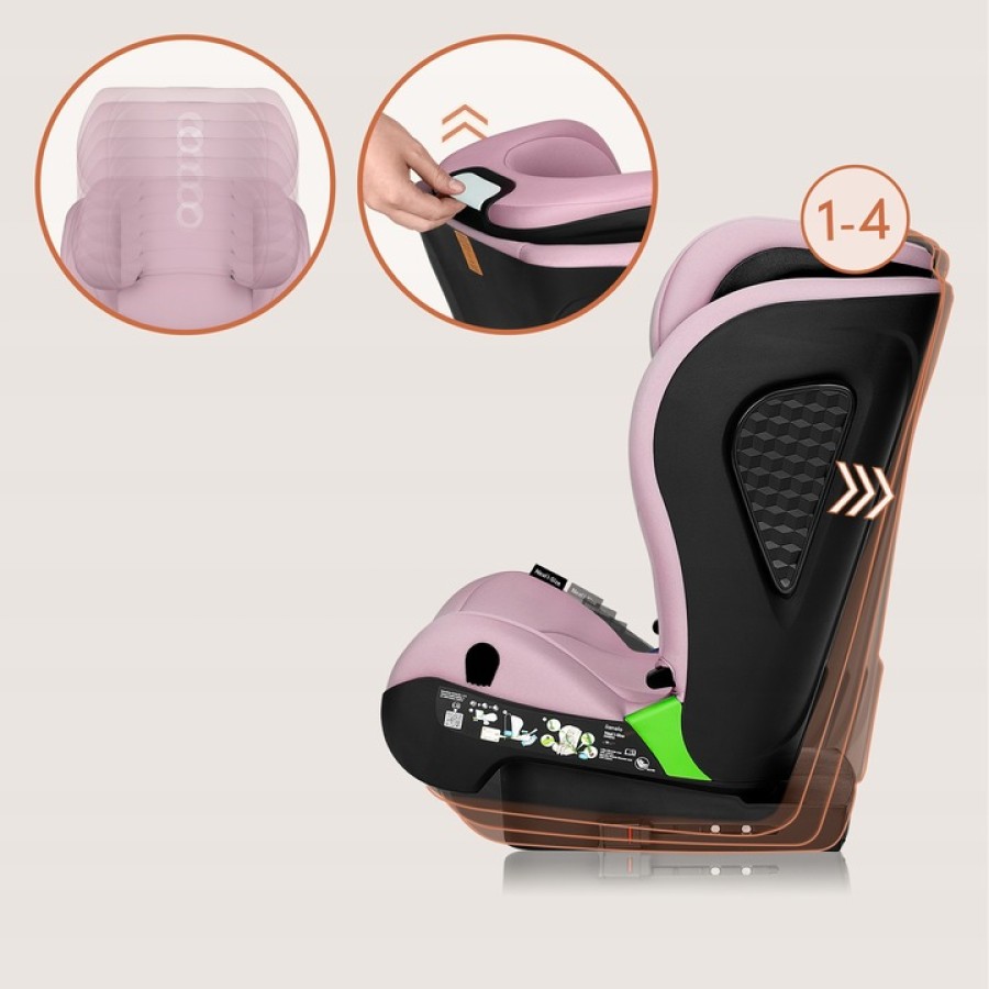 Lionelo Neal i-Size Isofix Κάθισμα Αυτοκινήτου 100-150cm Pink Lilac 15-36kg