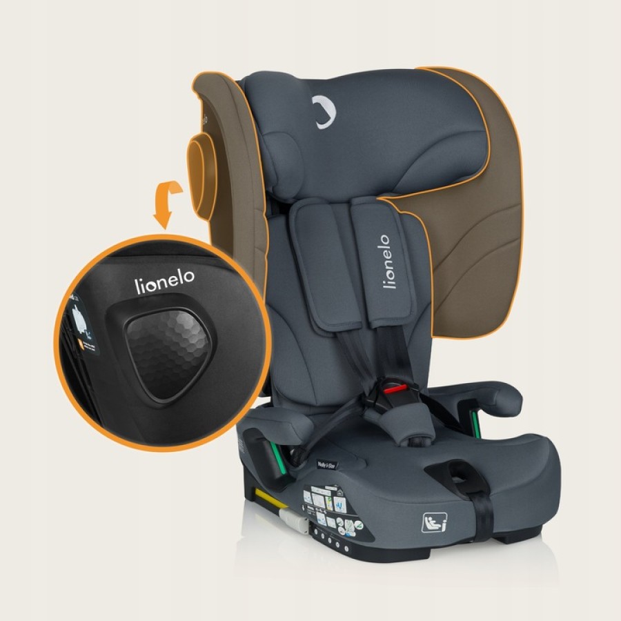 Lionelo Nelly i-Size isofix Κάθισμα Αυτοκινήτου 76-150cm/9-36kg Gray Graphite