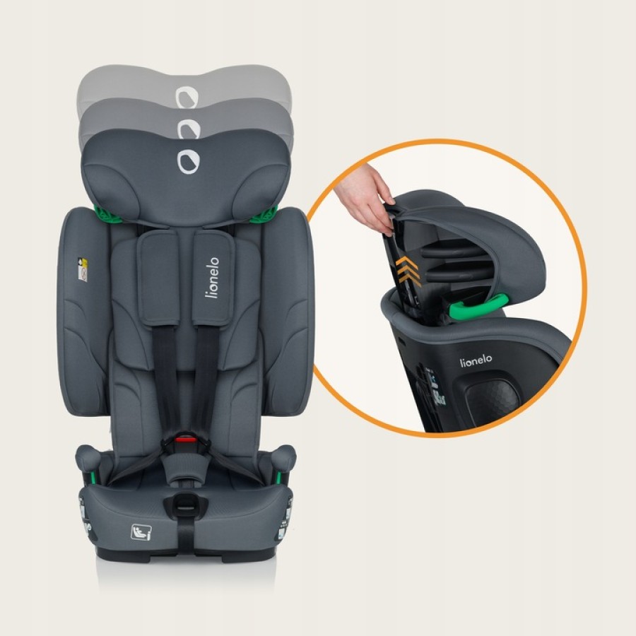 Lionelo Nelly i-Size isofix Κάθισμα Αυτοκινήτου 76-150cm/9-36kg Gray Graphite