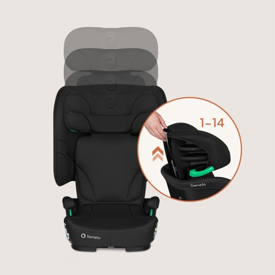 Lionelo Orin i-Size Isofix Κάθισμα Αυτοκινήτου 100-150cm/15-36kg Black Carbon