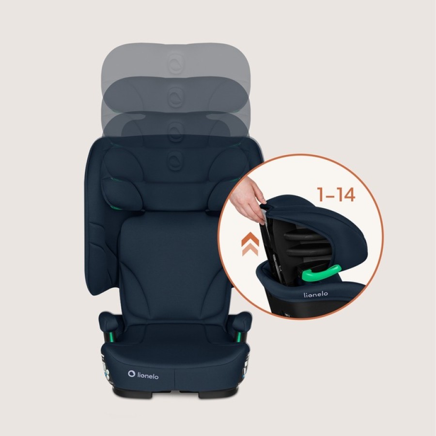 Lionelo Orin i-Size Isofix Κάθισμα Αυτοκινήτου 100-150cm/15-36kg Blue Navy