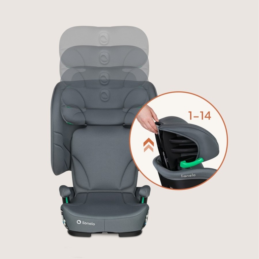 Lionelo Orin i-Size Isofix Κάθισμα Αυτοκινήτου 100-150cm/15-36kg Gray Graphite
