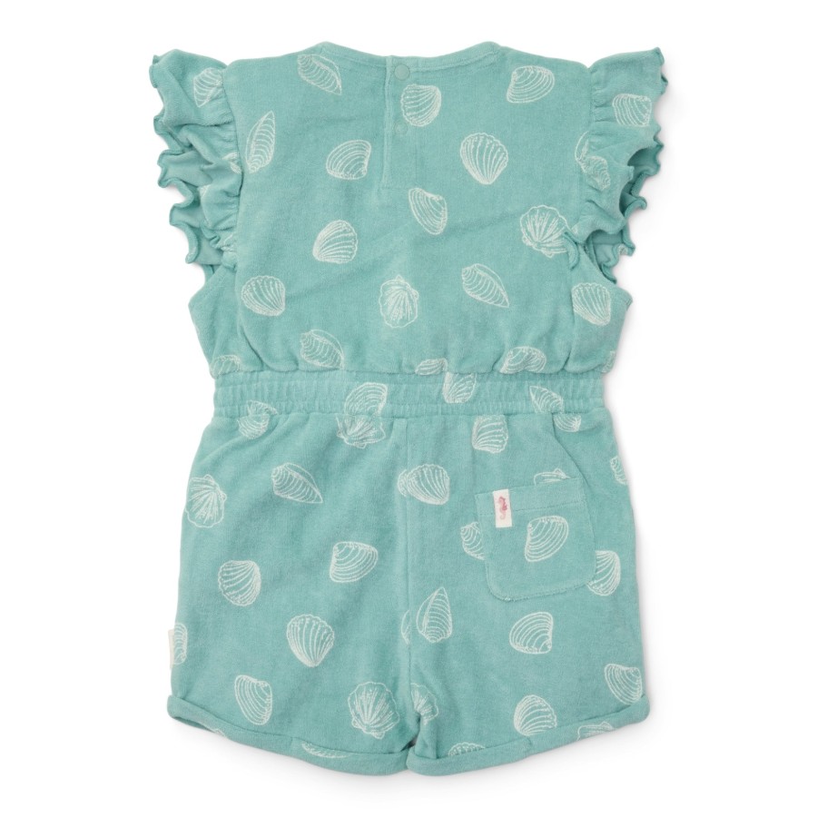 Little Dutch Παιδική Ολόσωμη Φόρμα με Βολάν Treasures Surf Blue