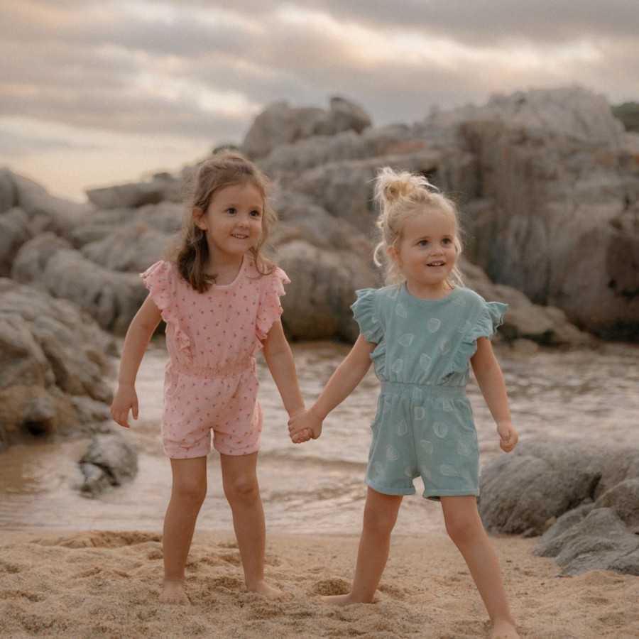 Little Dutch Παιδική Ολόσωμη Φόρμα με Βολάν Treasures Surf Blue