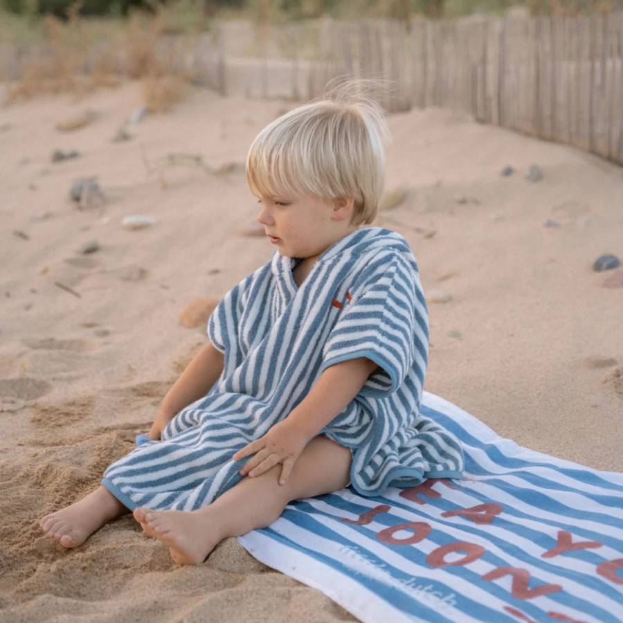 Little Dutch Παιδικό Πόντσο από Οργανικό Βαμβάκι Ocean Sea Life Ocean Blue