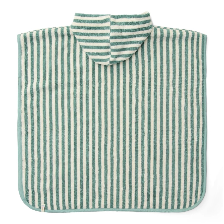 Little Dutch Παιδικό Πόντσο από Οργανικό Βαμβάκι Seashells and Stripes Surf Blue