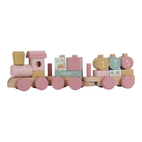 Little Dutch Ξύλινο Τρενάκι με Άσκηση Λεπτής Κίνησης Fairy Garden FSC 45εκ.