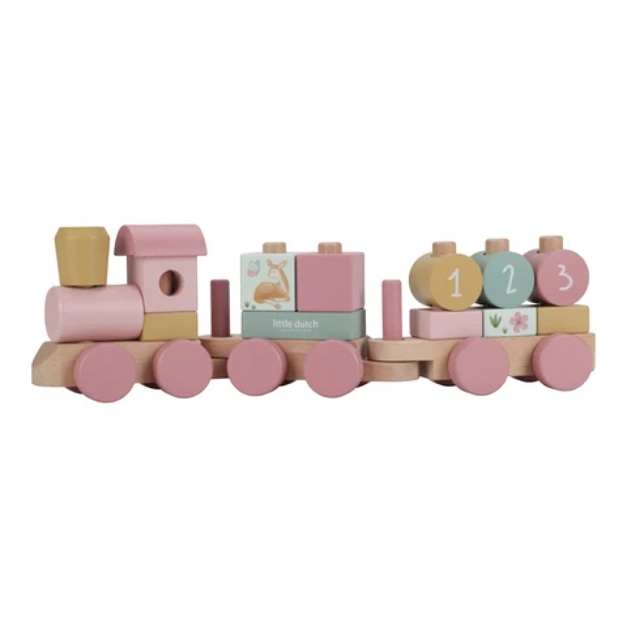 Little Dutch Ξύλινο Τρενάκι με Άσκηση Λεπτής Κίνησης Fairy Garden FSC 45εκ.