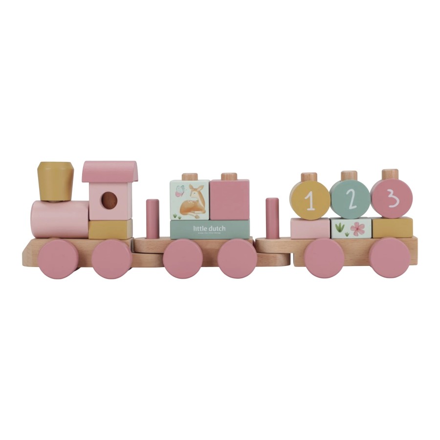 Little Dutch Ξύλινο Τρενάκι με Άσκηση Λεπτής Κίνησης Fairy Garden FSC 45εκ.