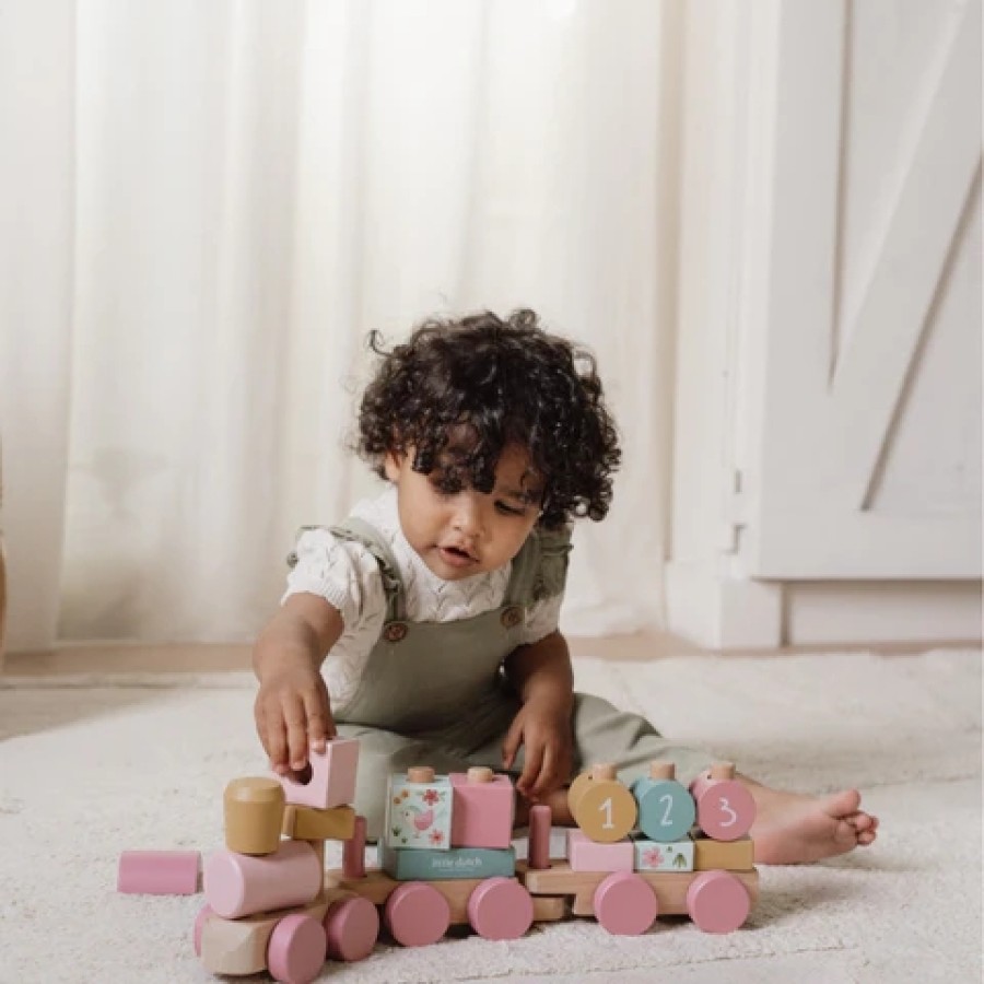 Little Dutch Ξύλινο Τρενάκι με Άσκηση Λεπτής Κίνησης Fairy Garden FSC 45εκ.
