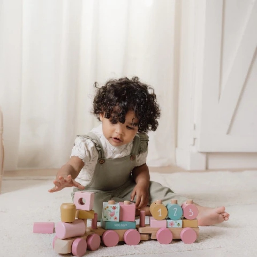 Little Dutch Ξύλινο Τρενάκι με Άσκηση Λεπτής Κίνησης Fairy Garden FSC 45εκ.