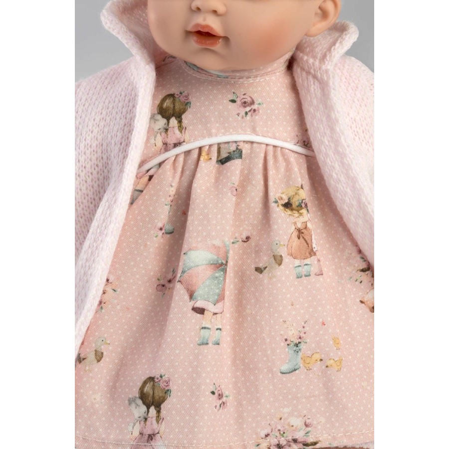Llorens Dolls Παιδική Κούκλα Aitana Ξανθιά με Ροζ Παλτό & Πιπίλα 33εκ.