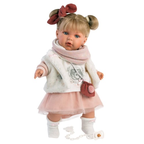 Llorens Dolls Παιδική Κούκλα Julia Ξανθιά με Ροζ Φούστα & Τσαντάκι 42εκ.