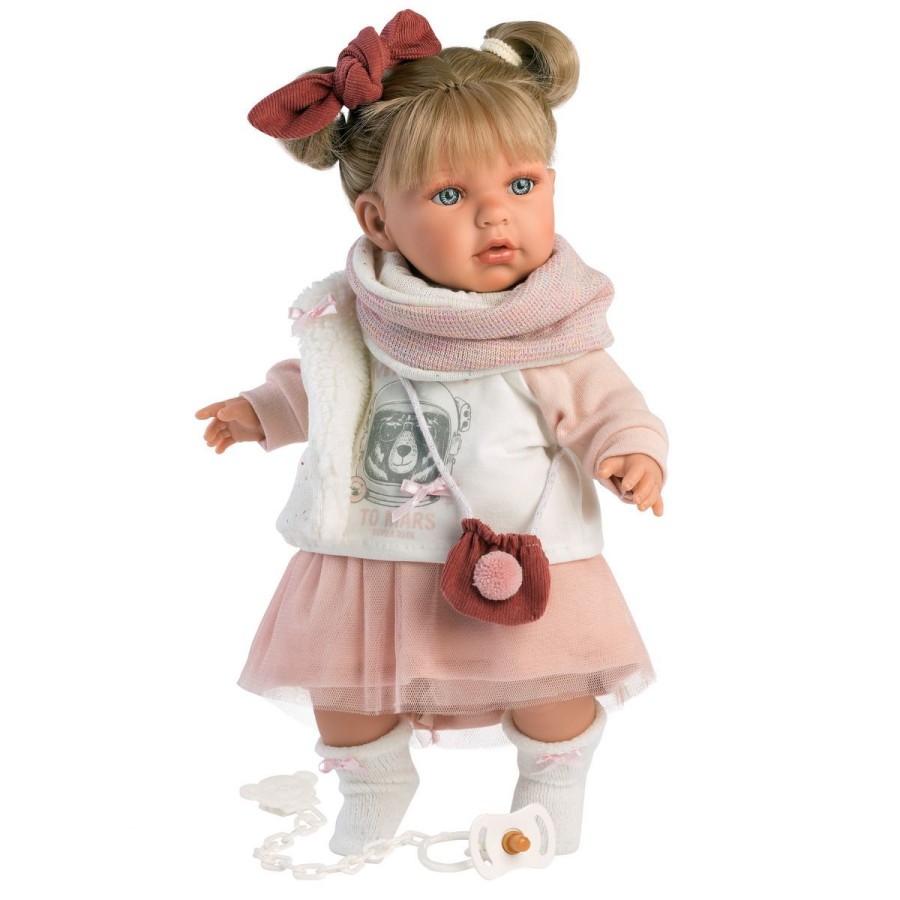 Llorens Dolls Παιδική Κούκλα Julia Ξανθιά με Ροζ Φούστα & Τσαντάκι 42εκ.