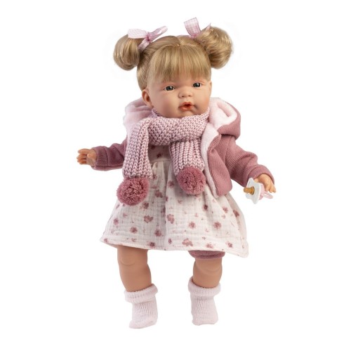 Llorens Dolls Παιδική Κούκλα Joelle Ξανθιά με Dusty Φόρεμα, Ζακέτα & Κασκόλ 38εκ.