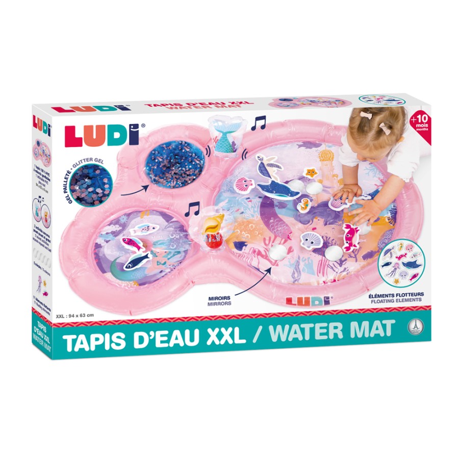 Ludi Βρεφικό Χαλί Δραστηριοτήτων με Νερό XXL Θαλάσσιος Κόσμος 94x63εκ. Ροζ