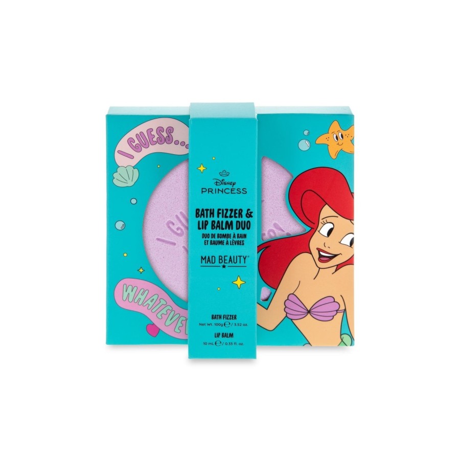 Mad Beauty Disney Princess Express Παιδικό Σετ Bath Fizzer & Lip Balm Ariel