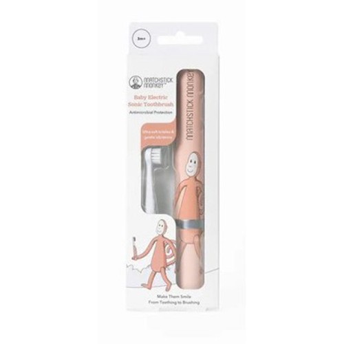 Βρεφική Ηλεκτρική Οδοντόβουρτσα Sonic Matchstick Monkey Pink