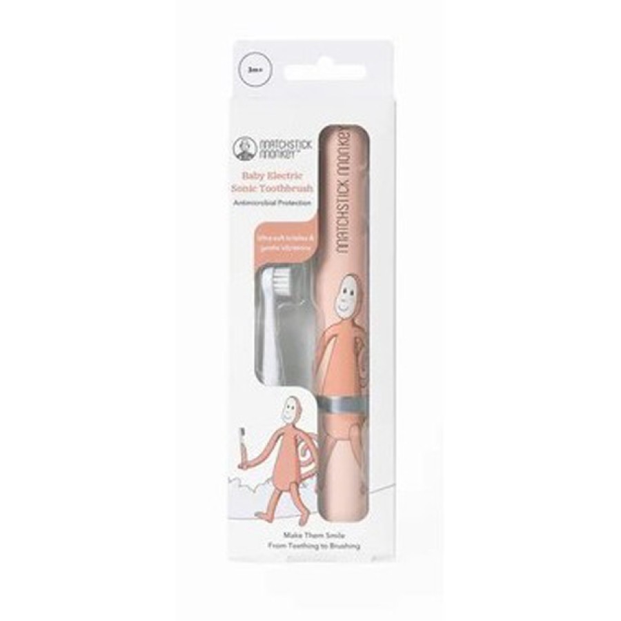 Βρεφική Ηλεκτρική Οδοντόβουρτσα Sonic Matchstick Monkey Pink