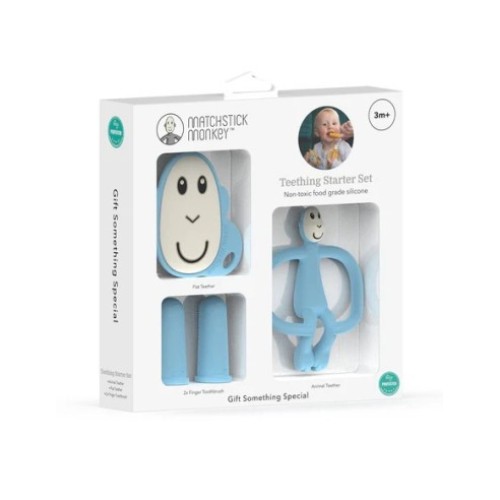Σετ Μασητικών Matchstick Monkey Teething Starter Set Light Blue