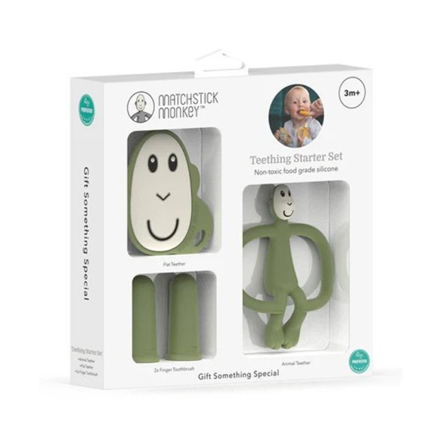 Σετ Μασητικών Matchstick Monkey Teething Starter Set Olive