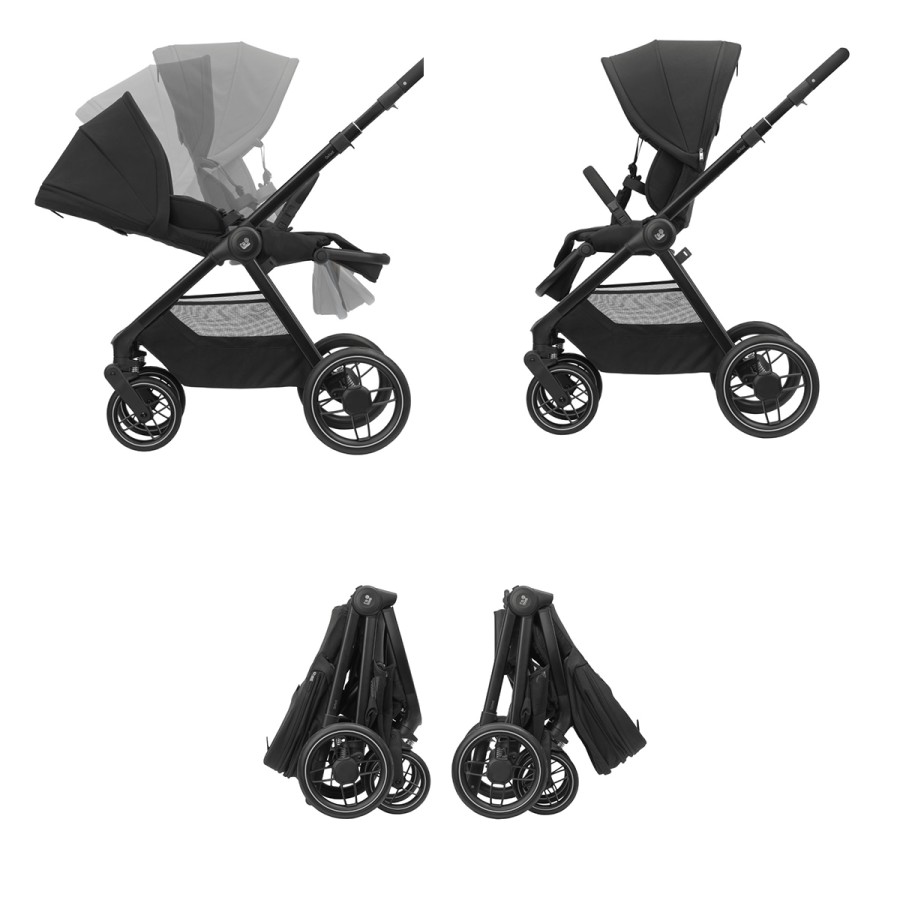 Maxi Cosi Πολυκαρότσι 3 σε 1 Oxford Twillic Black με ΔΩΡΟ Βάση Family FIX 360 Pro