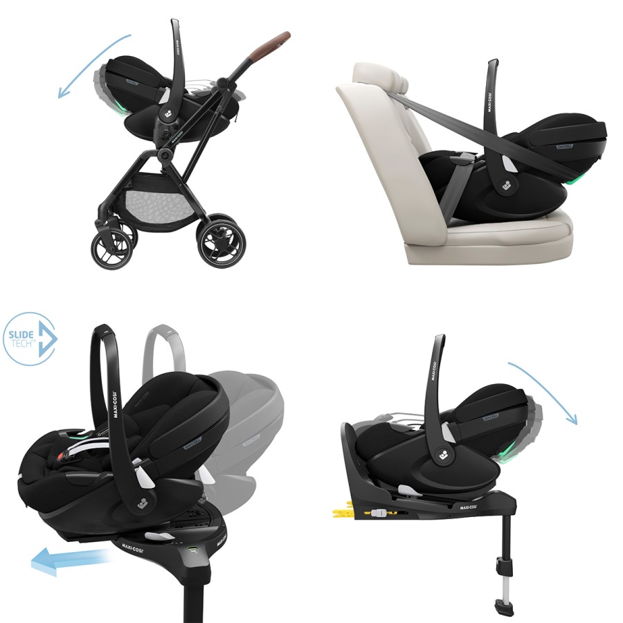 Maxi Cosi Πολυκαρότσι 3 σε 1 Oxford Twillic Black με ΔΩΡΟ Βάση Family FIX 360 Pro