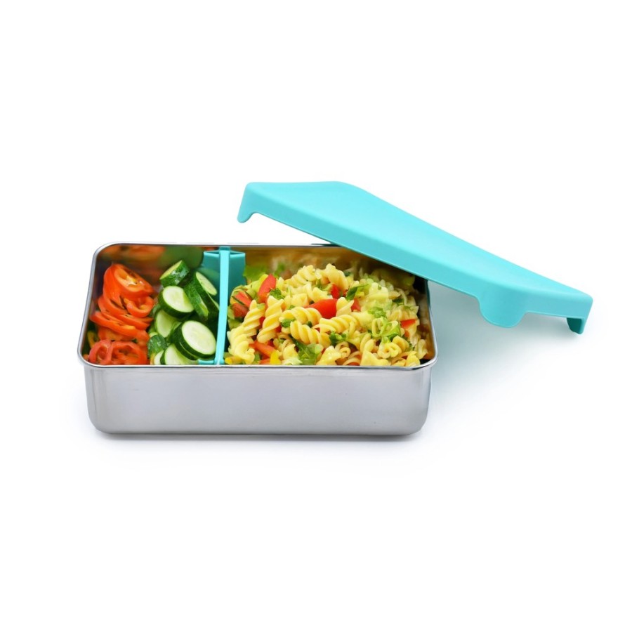 Ανοξείδωτο Δοχείο Φαγητού 2 Θέσεων Melii Stainless Steel Bento 740ml Μπλε