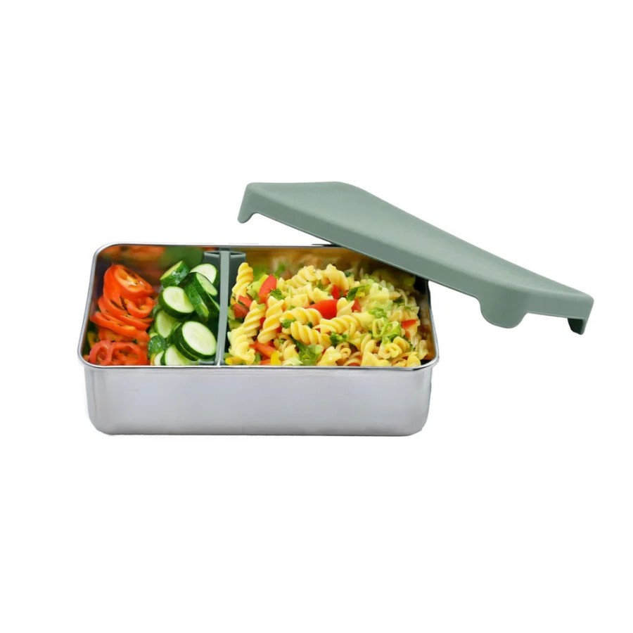 Ανοξείδωτο Δοχείο Φαγητού 2 Θέσεων Melii Stainless Steel Bento 740ml Sage
