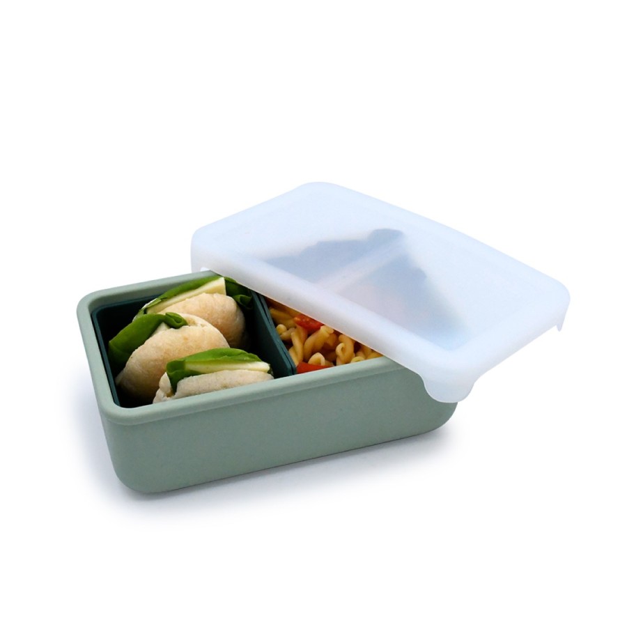 Melii Φαγητοδοχείο Bento Σιλικόνης 2 Θέσεων 700ml Sage/Cactus