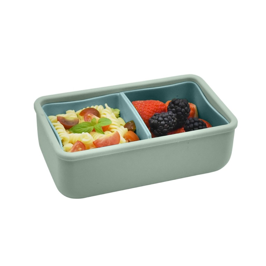 Melii Φαγητοδοχείο Bento Σιλικόνης 2 Θέσεων 700ml Sage/Cactus