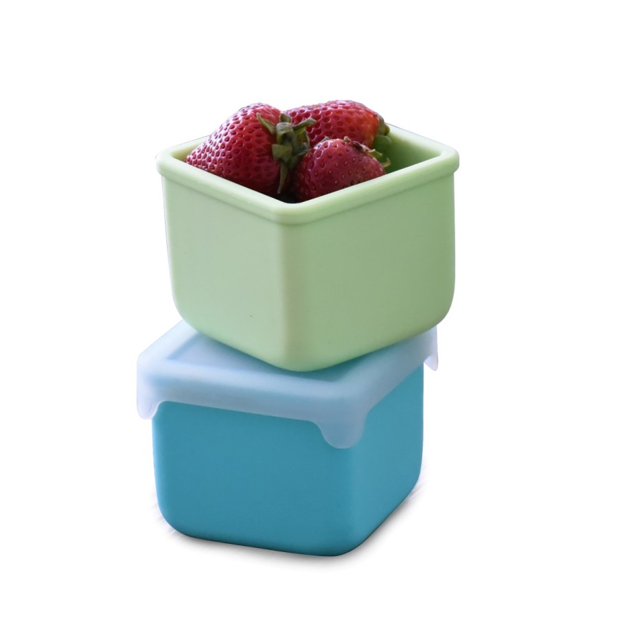 Melii Παιδικό Δοχείο Σιλικόνης για Σνακ Blue/Lime 236ml 2τμχ.