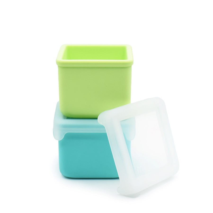 Melii Παιδικό Δοχείο Σιλικόνης για Σνακ Blue/Lime 236ml 2τμχ.