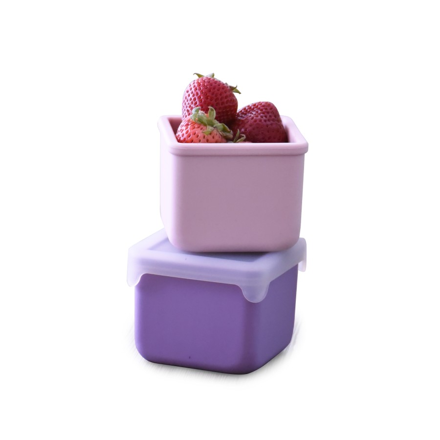 Melii Παιδικό Δοχείο Σιλικόνης για Σνακ Pink/Purple 236ml 2τμχ.