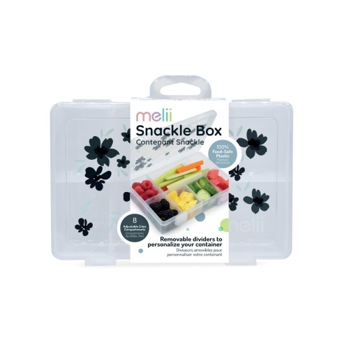 Melii Δοχείο για Σνακ Snackle Box Medium Transparent Blue Flower